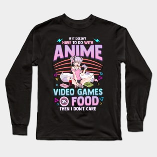 Cute Anime Gamer Girl Funny Kawaii Japanese Manga Long Sleeve T-Shirt